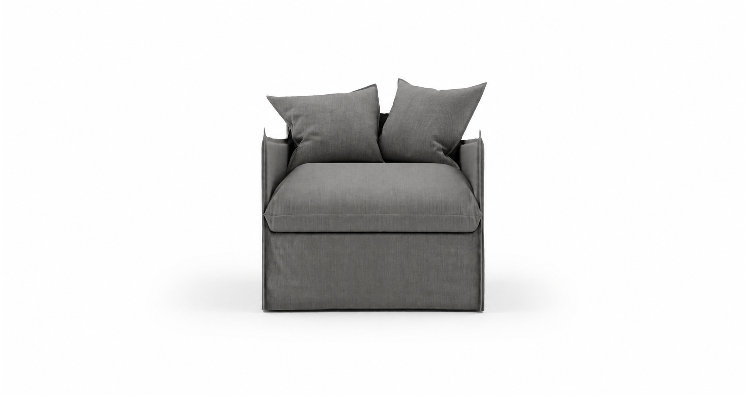 Кресло Merlin с прямыми подлокотниками и сиденьем с наполнением Memory Foam, размер 90 × 100 × 78 см — вид спереди