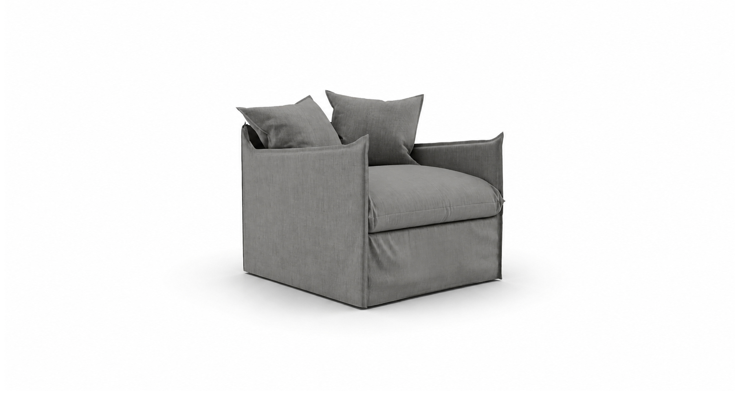 Кресло Merlin с прямыми подлокотниками и сиденьем с наполнением Memory Foam, размер 90 × 100 × 78 см — вид сбоку