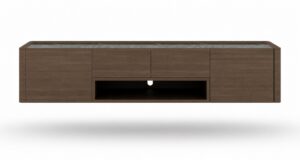 Подвесная тумба под ТВ Iris-T 198 × 41 × 40 см с центральной нишей | Артикул: АКМ-06.31